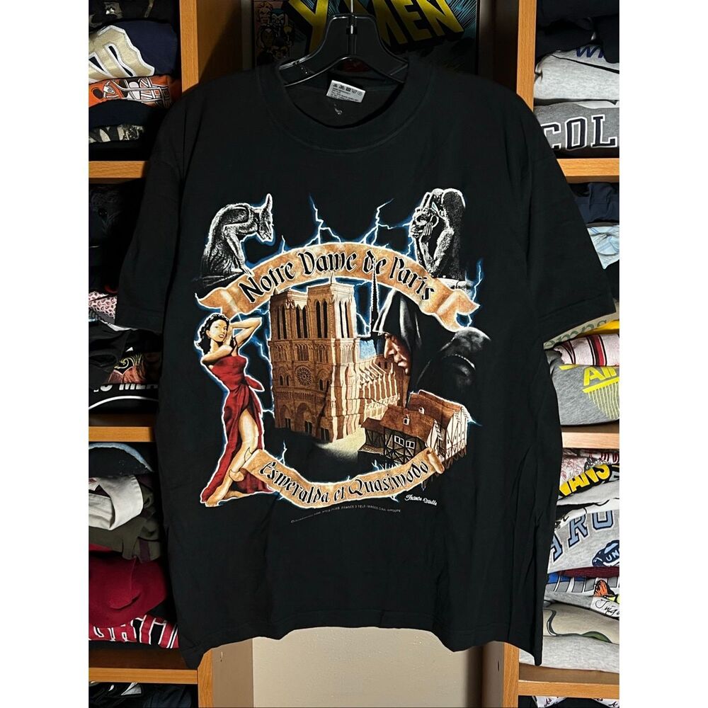 Vintage 90s Notre Dame De Paris Quasimodo Lightning Tee